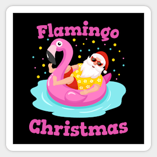 Merry Christmas Flamingo Inflatable print Sticker